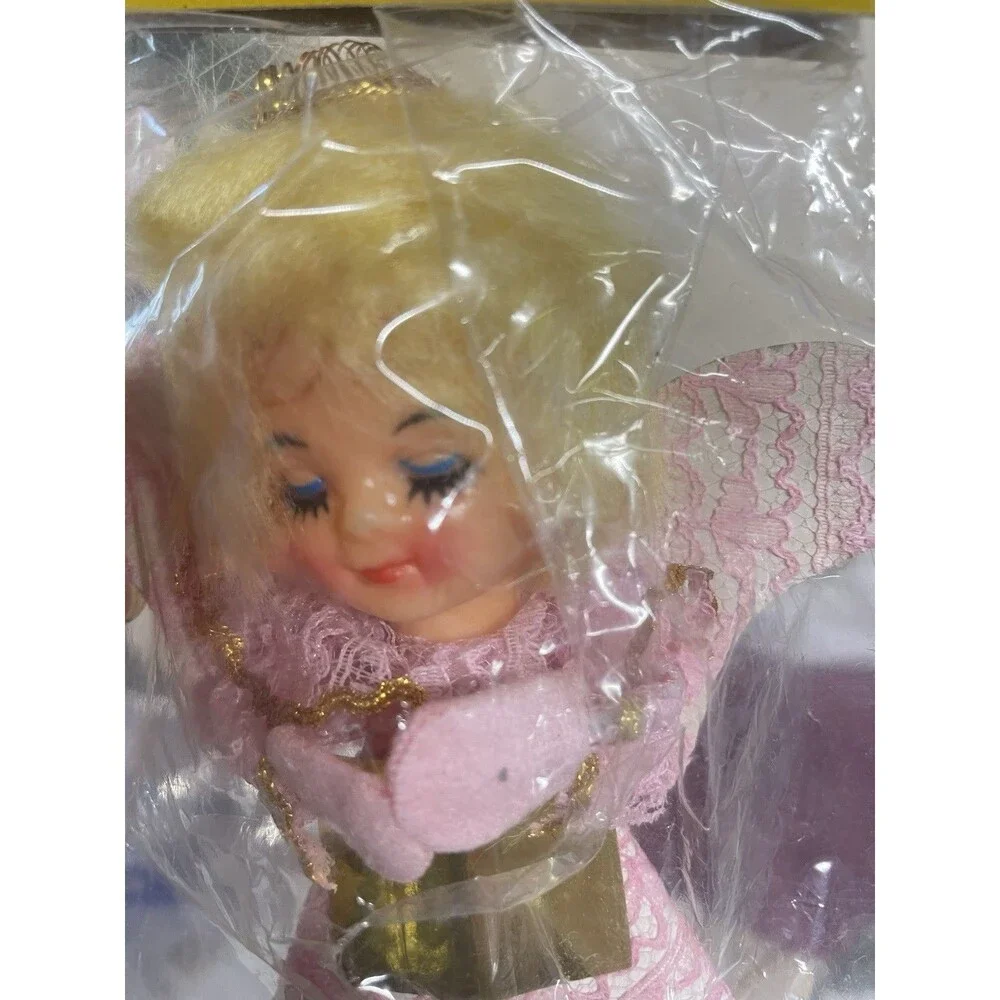 Woolco Christmas Celluloid Angel Pink MCM 8.5” Hong Kong 1960s Rare Kitsch New